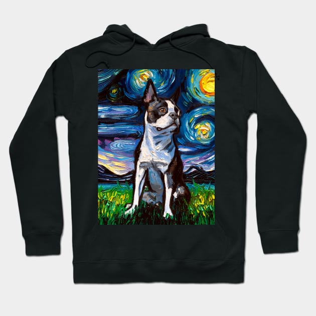 Boston Terrier Night 2 Hoodie by sagittariusgallery